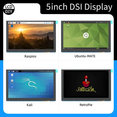 3寸5寸7寸raspberry pi 树莓派mipi dsi接口电容触摸免驱显示屏